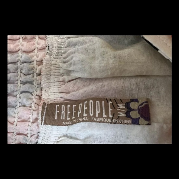 FREE PEOPLE Floral Mini Skirt Smocked Pull Up Orange Black Full Medium - Picture 6 of 8